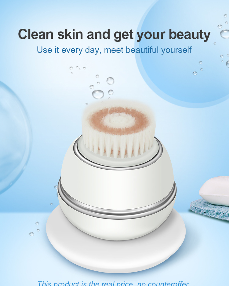 Beauty and personal care facial cleansing device sonic vibrating led brush massager face wash machine for all skin type